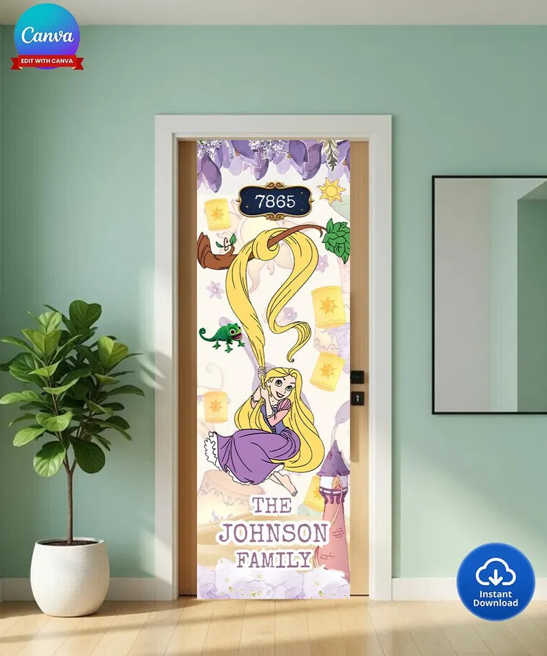 Tangled Disney Cruise Door Banner Canva Template | Cruise door decor | Disney cruise magnets | Cu... | Etsy (Global)