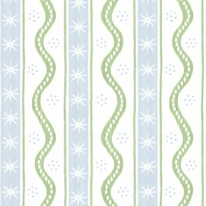 Small CHARLIE Soft Blue and Green Wallpaper bydanika_herrick | Spoonflower