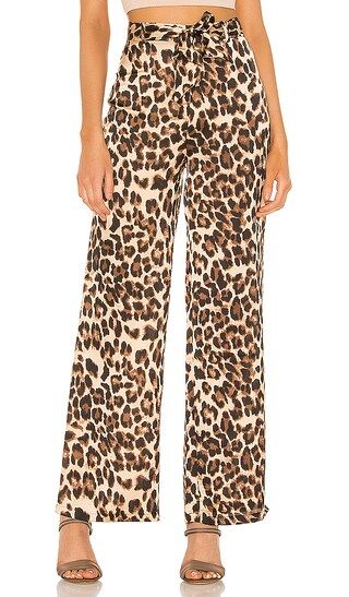 Tyra Waist Tie Pant in Leopard | Revolve Clothing (Global)