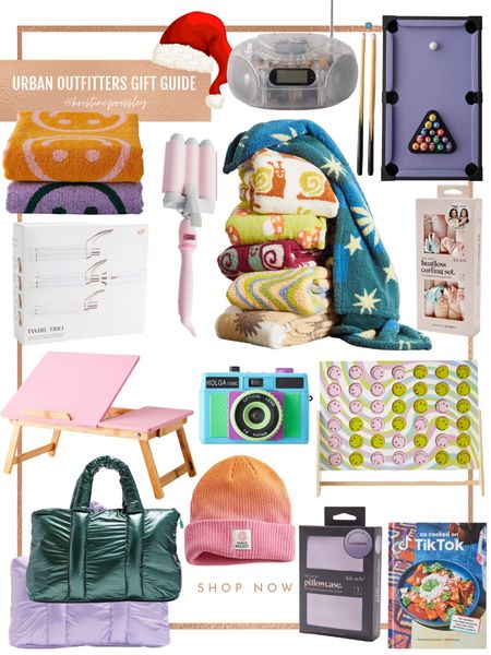 Urban outfitter gift guide. Beauty tools. Hair tools. Trendy gifts. Unique gifts. We can do bag. Beanie. Towel set. Sherpa blanket. Silk pillowcase. Fun gifts. Unique gifts

#LTKGiftGuide #LTKsalealert #LTKhome