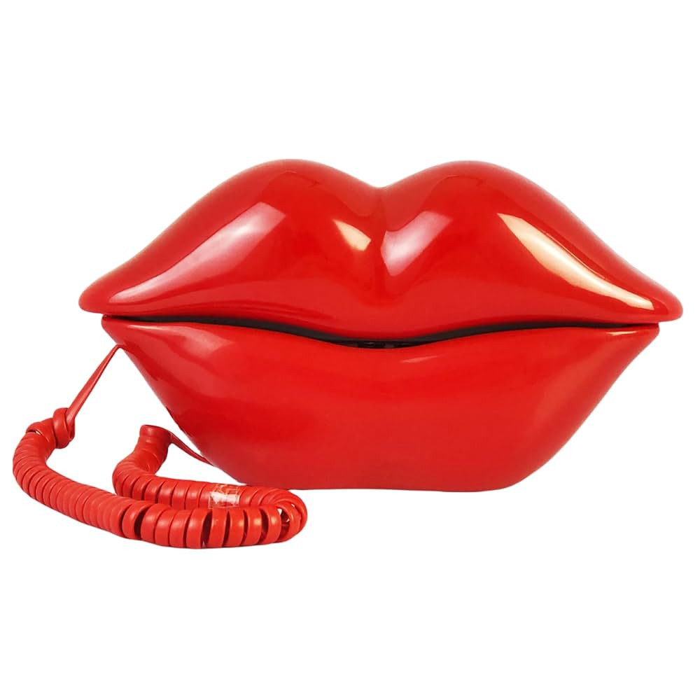 TelPal Red Mouth Telephone Wired Novelty Sexy Lip Phone Gift Cartoon Shaped Real Corded Landline ... | Amazon (US)