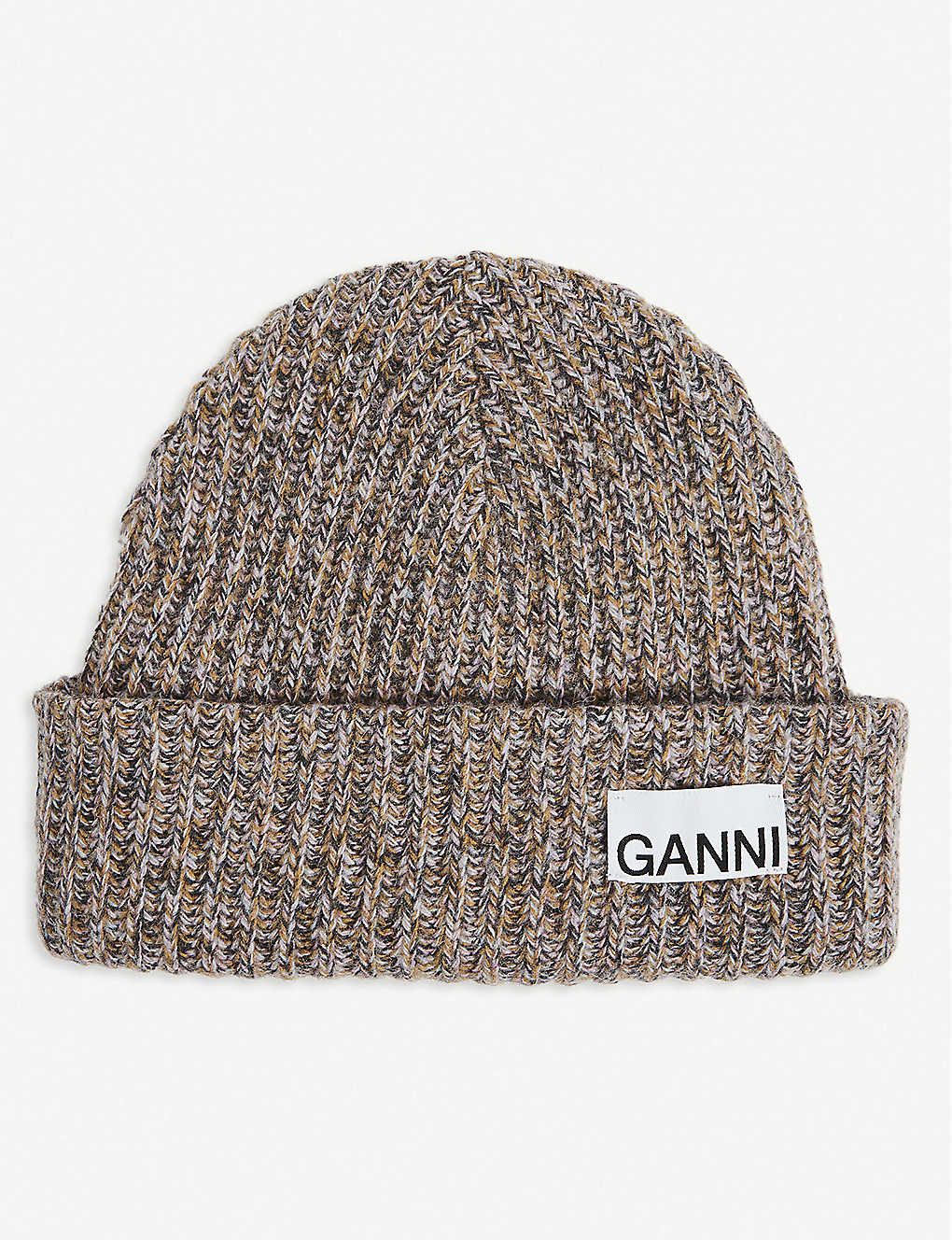 Logo-patch recycled wool-blend beanie hat | Selfridges