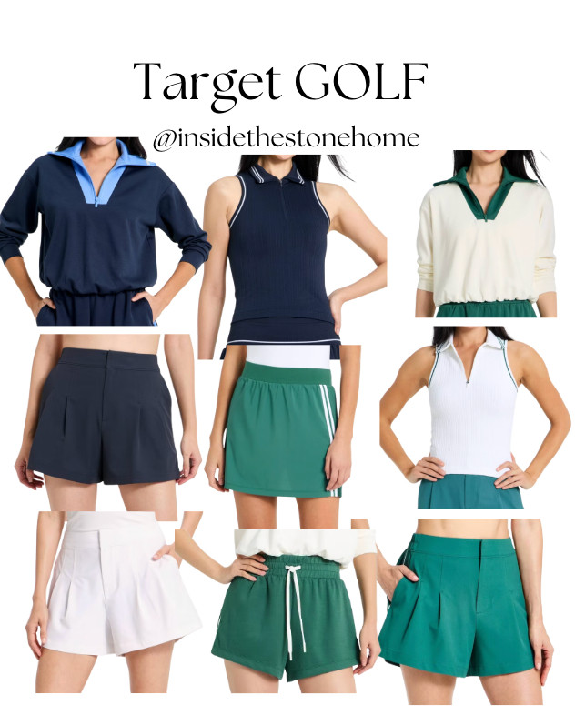 New on Target shelves and perfect for golf and tennis ladies!
SIZE NOTES: (normally a M on top and bottom) 
Tanks: SO tight so I sized up to a L. 
Shorts and Skirts: Run large so I sized down to a Small 
Sweatshirts: Run large so sized down to a small.   

 #LTKfitnessgoals #LTKSeasonal #LTKActive