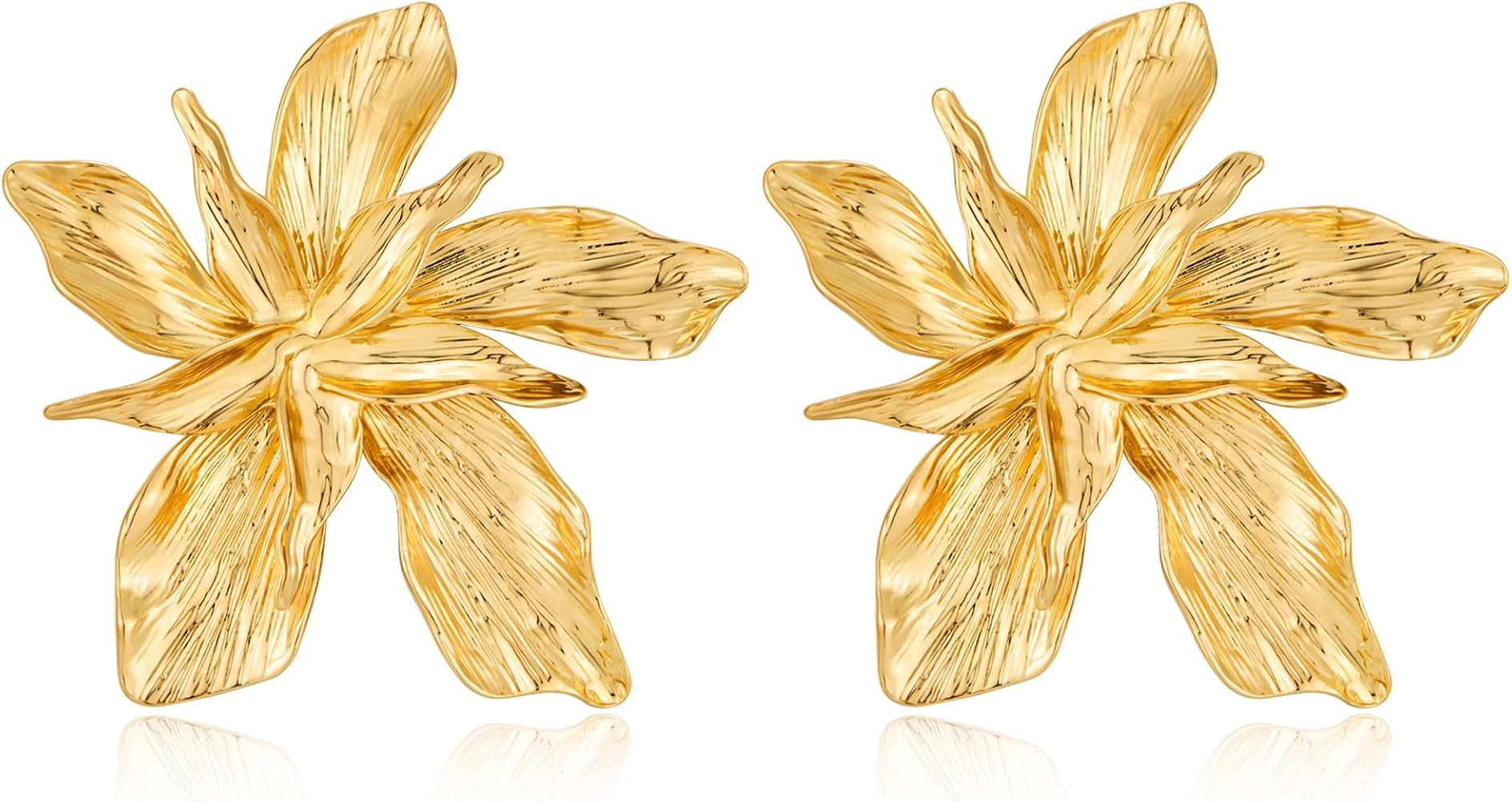 Large Gold Flower Earrings for Women Trendy Statement Earrings Big Floral Dangle Earrings Boho Ea... | Amazon (US)