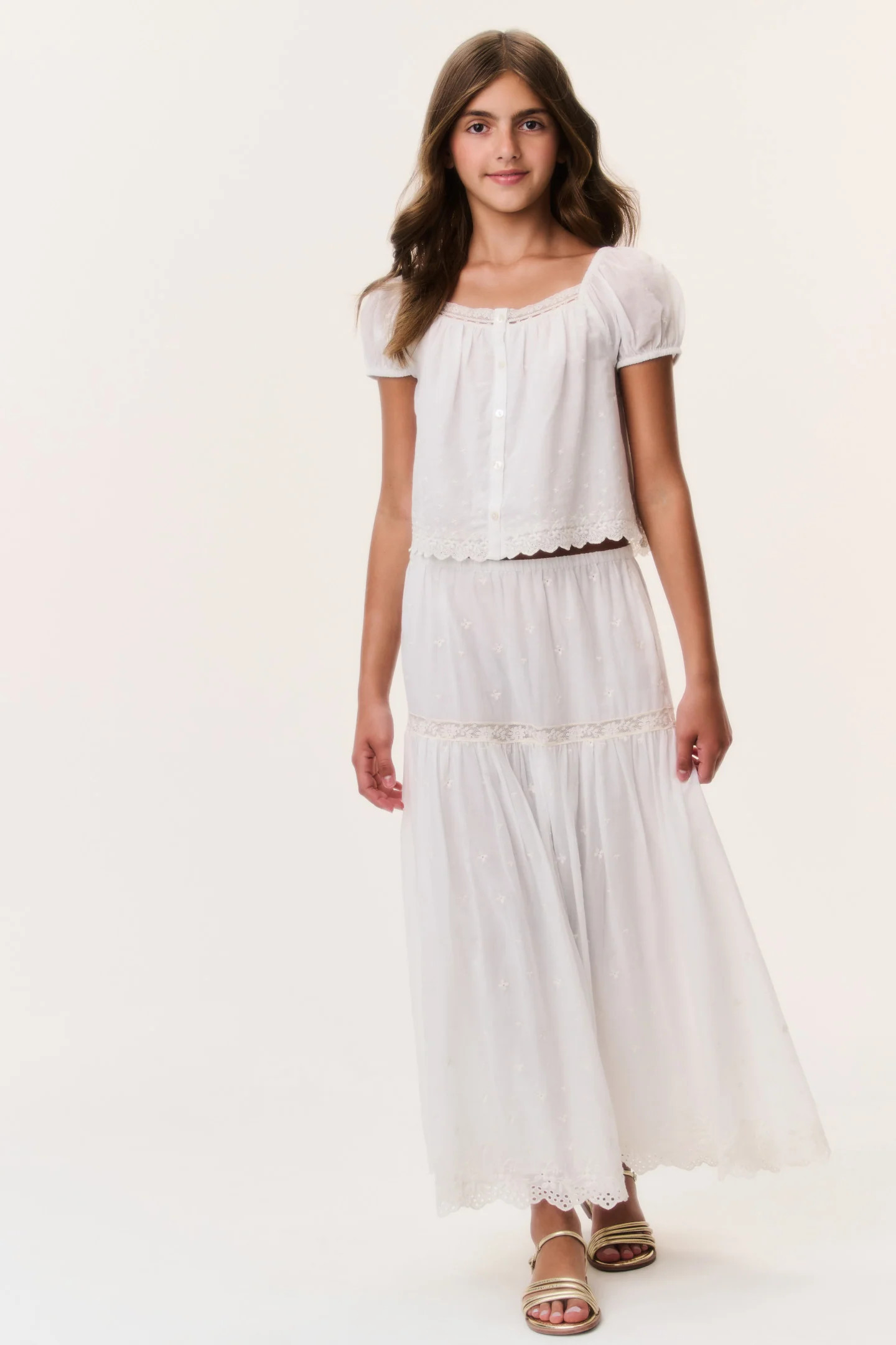 Tween Cotton Lace Leonna Top | LoveShackFancy