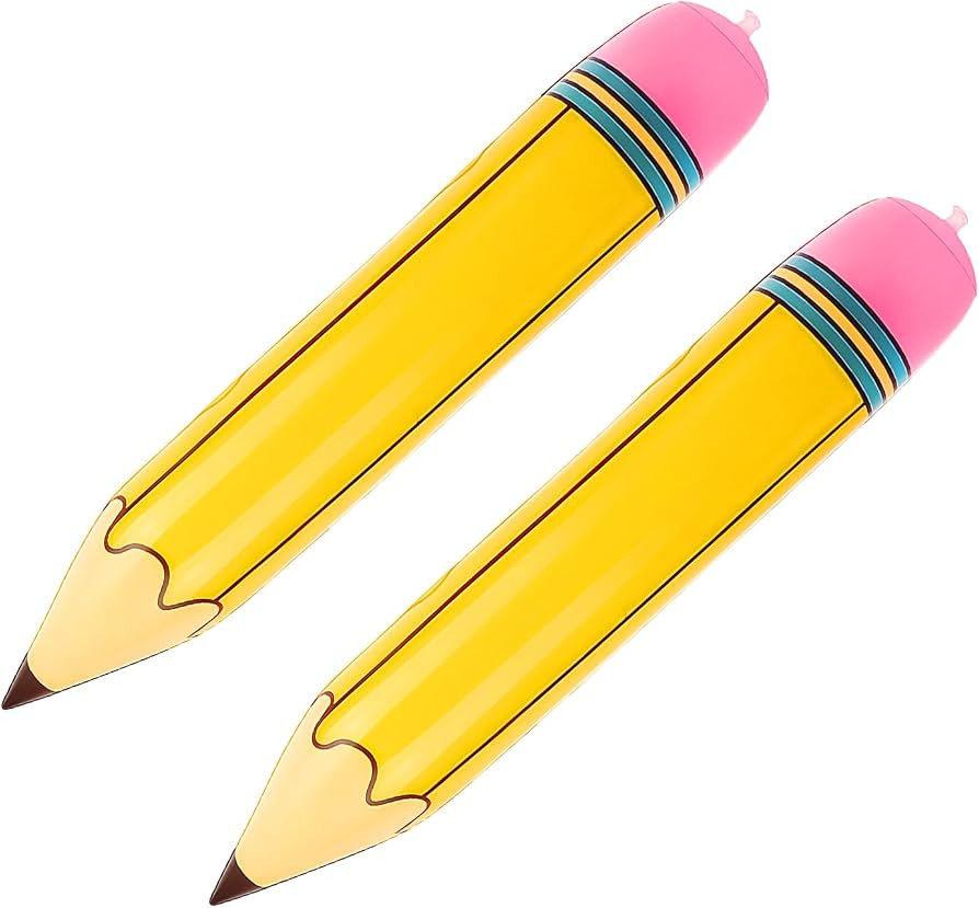 27'' Large Pencil Balloons - 2PCS Inflatable Pencil Back to School Graduation Decorations, Giant ... | Amazon (US)