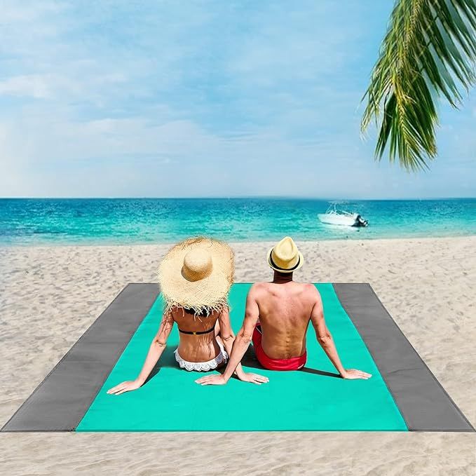 ISOPHO Beach Blanket, 79''×83'' Picnic Blankets Waterproof Sandproof for 4-7 Adults, Oversized L... | Amazon (US)