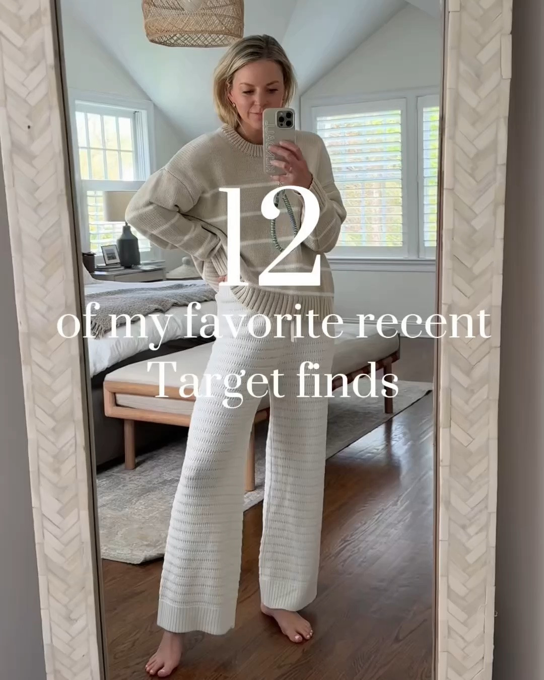 Recent target finds I’m loving  
•Title outfit - medium sweater + small pants 
•spring pillows with a zipper 
•girls crochet top - I sized up to the XL // 26R white pants tts 
•cute sandals $35 
•toddler girl spring jacket 
•brown sweater tank - size small 
•picture frames 
•cute neutral sandals 
•striped matching set - size small 
•toddler purse 
•fun hat 
•white skirt, size small, but need an XS (small red top part of matching skirt)
•fun statement bag for summer