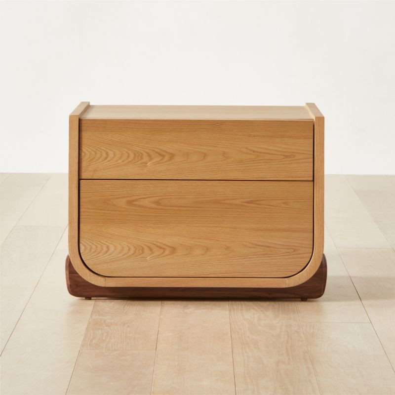 Stivale Modern 2-Drawer Oak Nightstand + Reviews | CB2 | CB2
