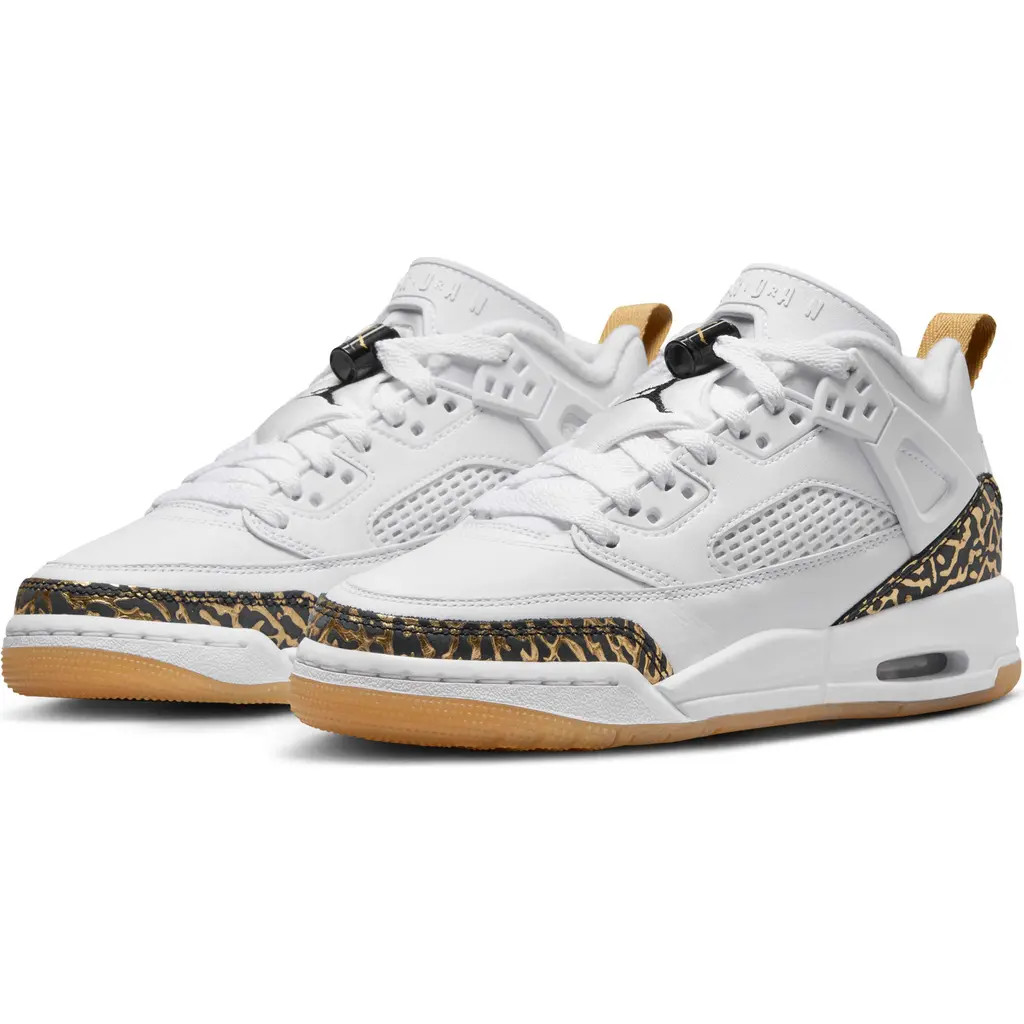 Jordan Kids' Spizike Low Sneaker in White/gold/sail/black at Nordstrom, Size 4 | Nordstrom