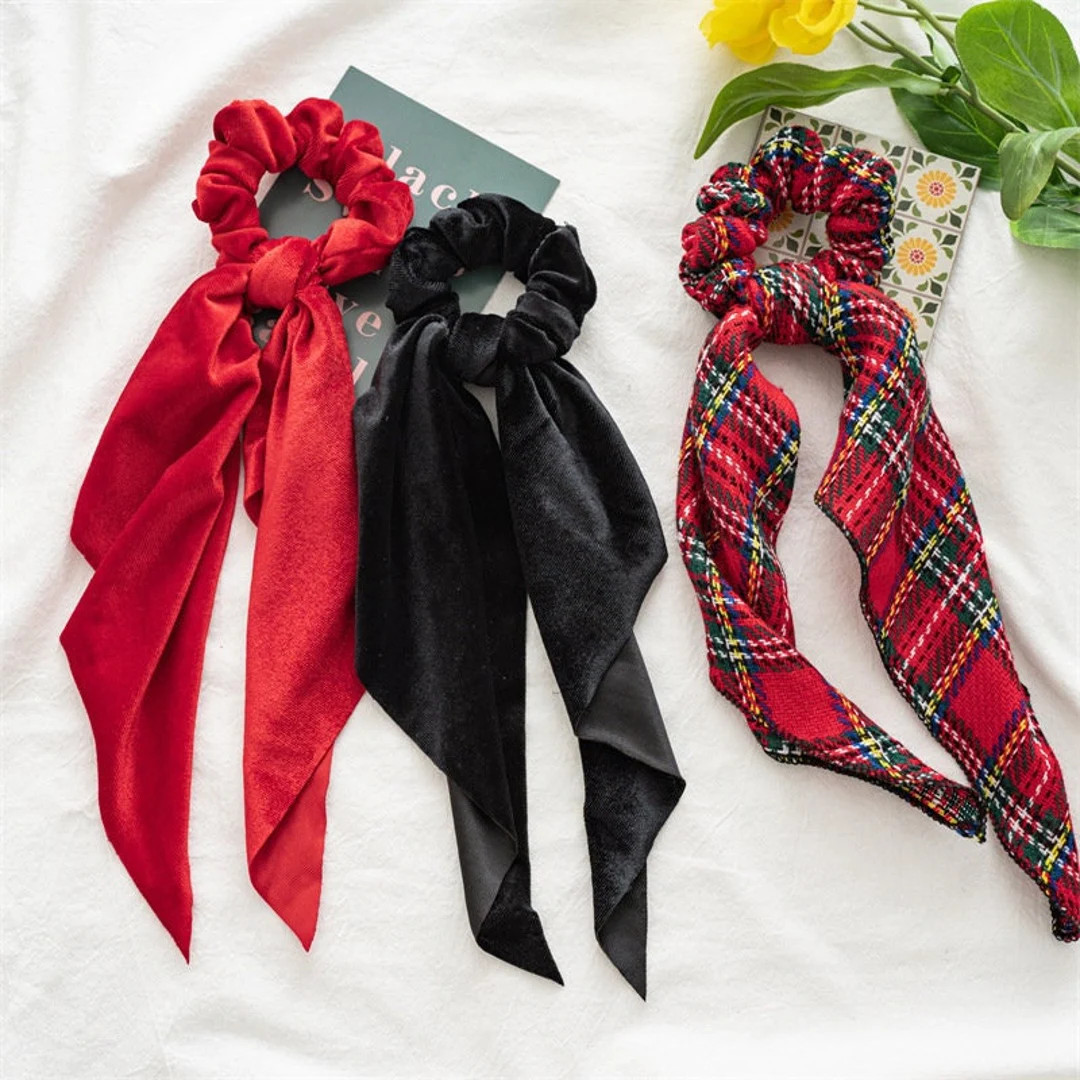 Christmas Plaid Red Scrunchieshair Accessorieshair - Etsy | Etsy (US)