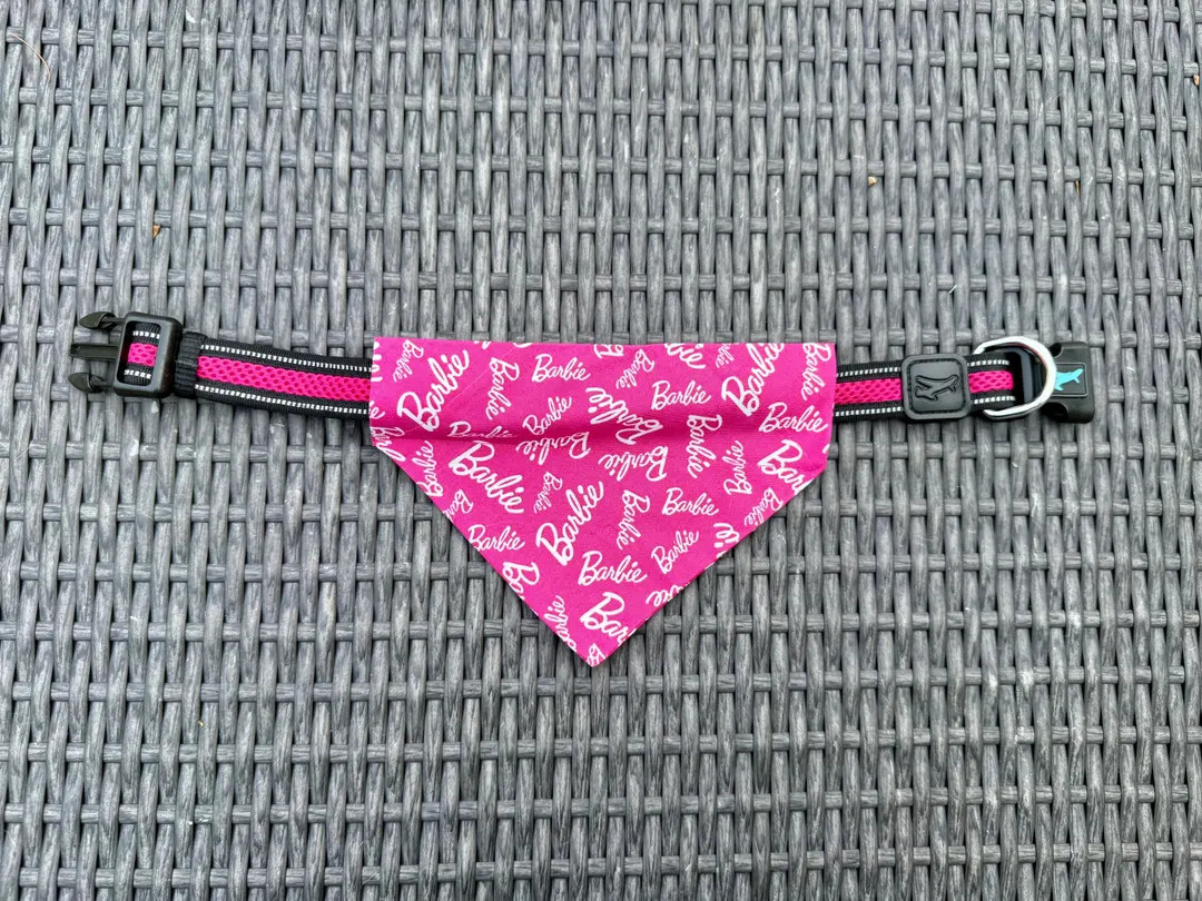 Barbie pink cotton fabric, Dog/Pet Bandana/Scarf/Neckwear, slip over collar (benefits non-profit ... | Etsy (US)