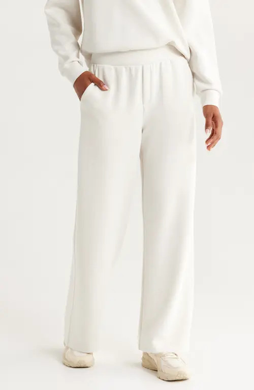 Zella Ultrasoft Knit High Waist Straight Leg Pants in Beige Ivory Heather at Nordstrom, Size Xx-Large | Nordstrom