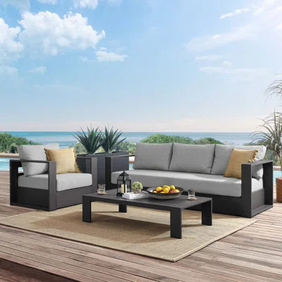 Tahoe Outdoor Patio Powder-Coated Aluminum 3-Piece Set by Modway | Wayfair Professional