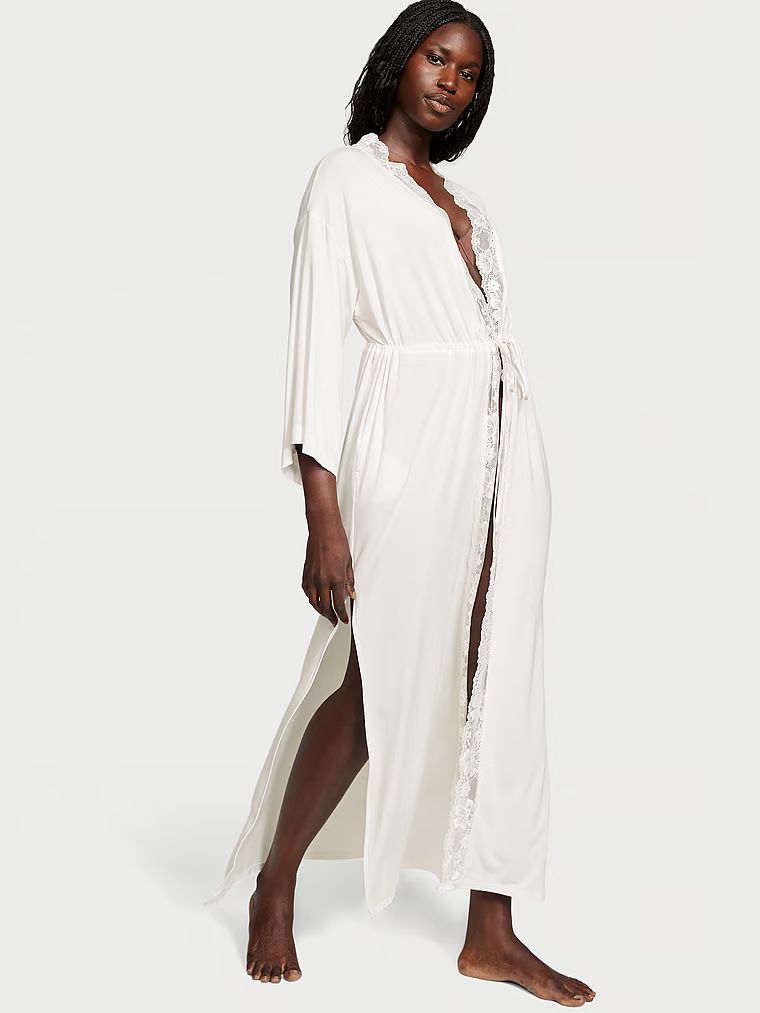 Modal Lace-Trim Long Robe | Victoria's Secret (US / CA )