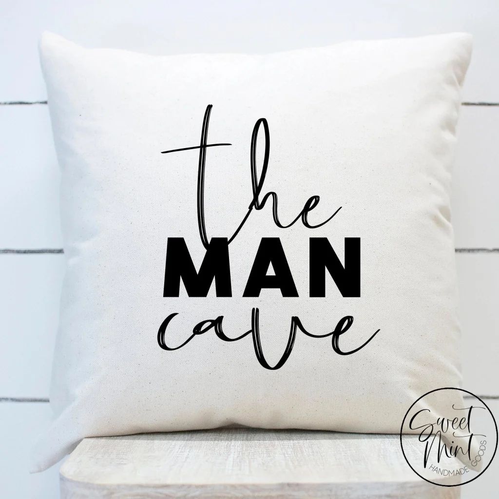 The Man Cave Pillow Cover - 16"x16" | Sweet Mint Handmade Goods