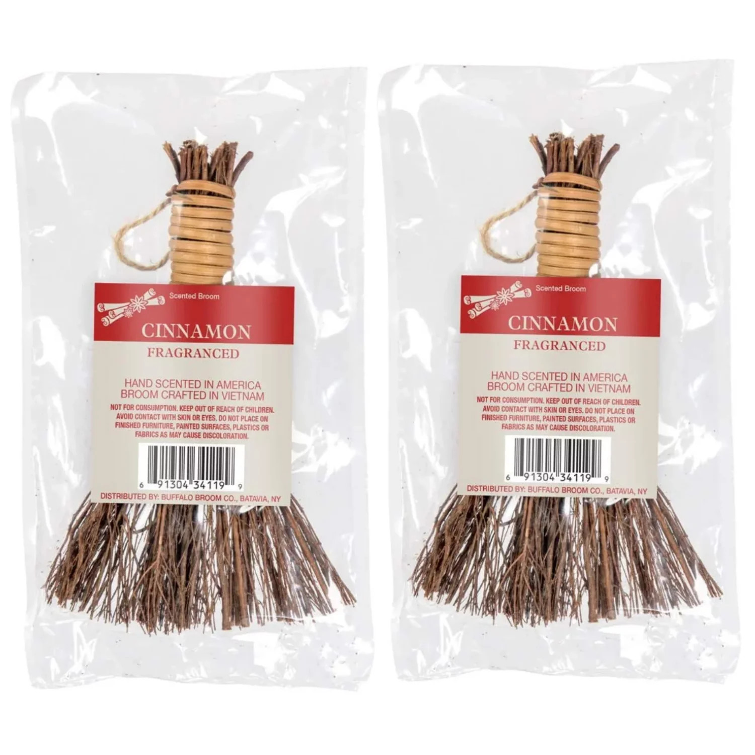 (2) Scented Broom Cinnamon Fragranced Hanging Broom Decor for Home Door Wall Kitchen Living Room ... | Walmart (US)