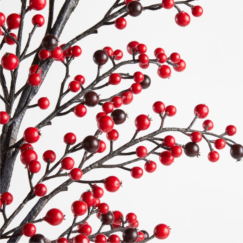 Faux Red Berry Stem 55" | Crate and Barrel | Crate & Barrel