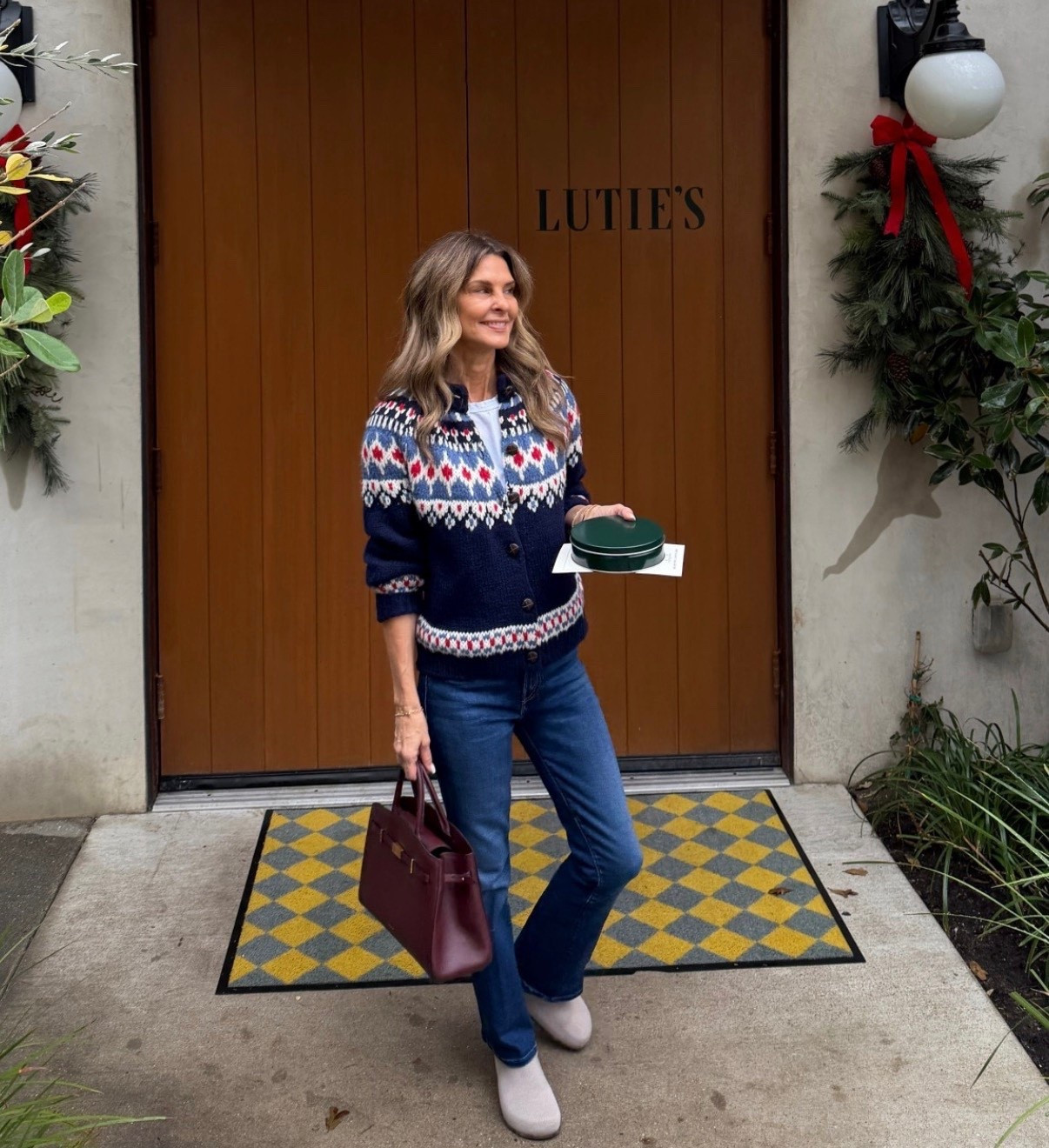 OOTD 
-fair isle cardi sz S
-mother jeans TTS 
-Rothy clogs 
-top handle bag 

#LTKOver40 #LTKootd #LTKSeasonal