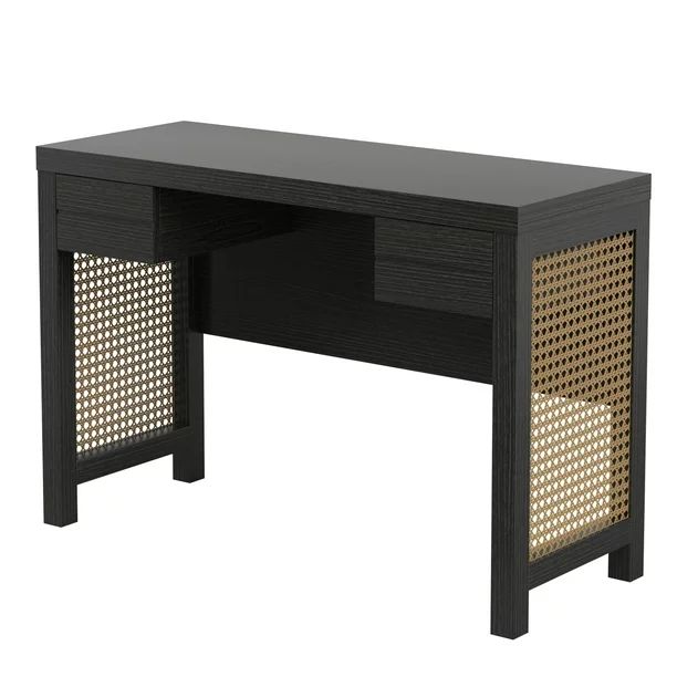 Desk with USB Charging Ports and Cane Side Panels | Walmart (US)