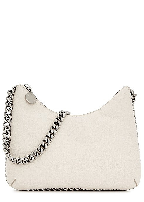 Falabella mini ivory faux suede shoulder bag | Harvey Nichols 