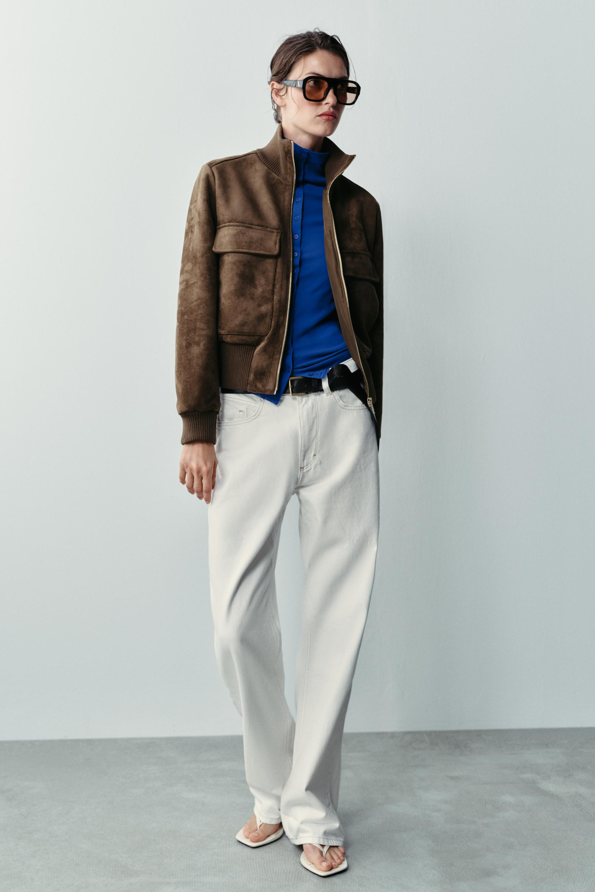 FAUX SUEDE BOMBER JACKET | Zara US