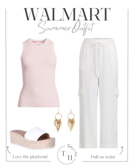 Pull on cargo pants   sweater tank top  platform slide sandal  statement earrings   walmart summer OOTD  summer OOTD  casual summer OOTD   teacher OOTD  teacher style  teacher work style workwear  business casual  business office outfit  teacher ootd  teacherfit  ootd  trendteacher  teacher outfits  teacher 

#LTKSeasonal #LTKSaleAlert #LTKStyleTip