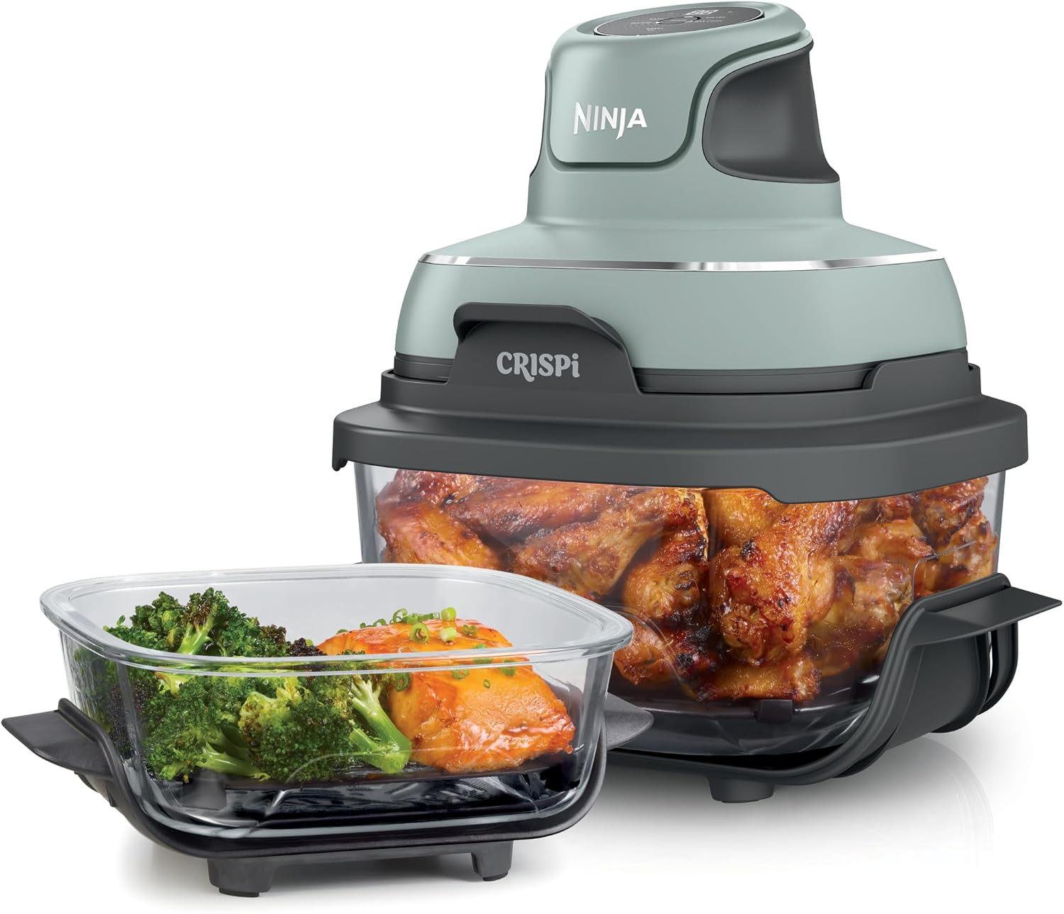 Ninja Crispi Glass Air Fryer, 4-in-1, Green, FN101SG | Amazon (US)