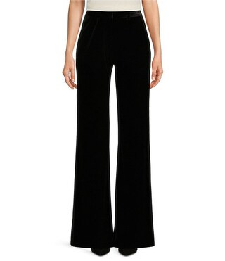 Alex Marie Stretch Velvet High Rise Flat Front Flare Long Length Coordinating Pant | Dillard's | Dillard's