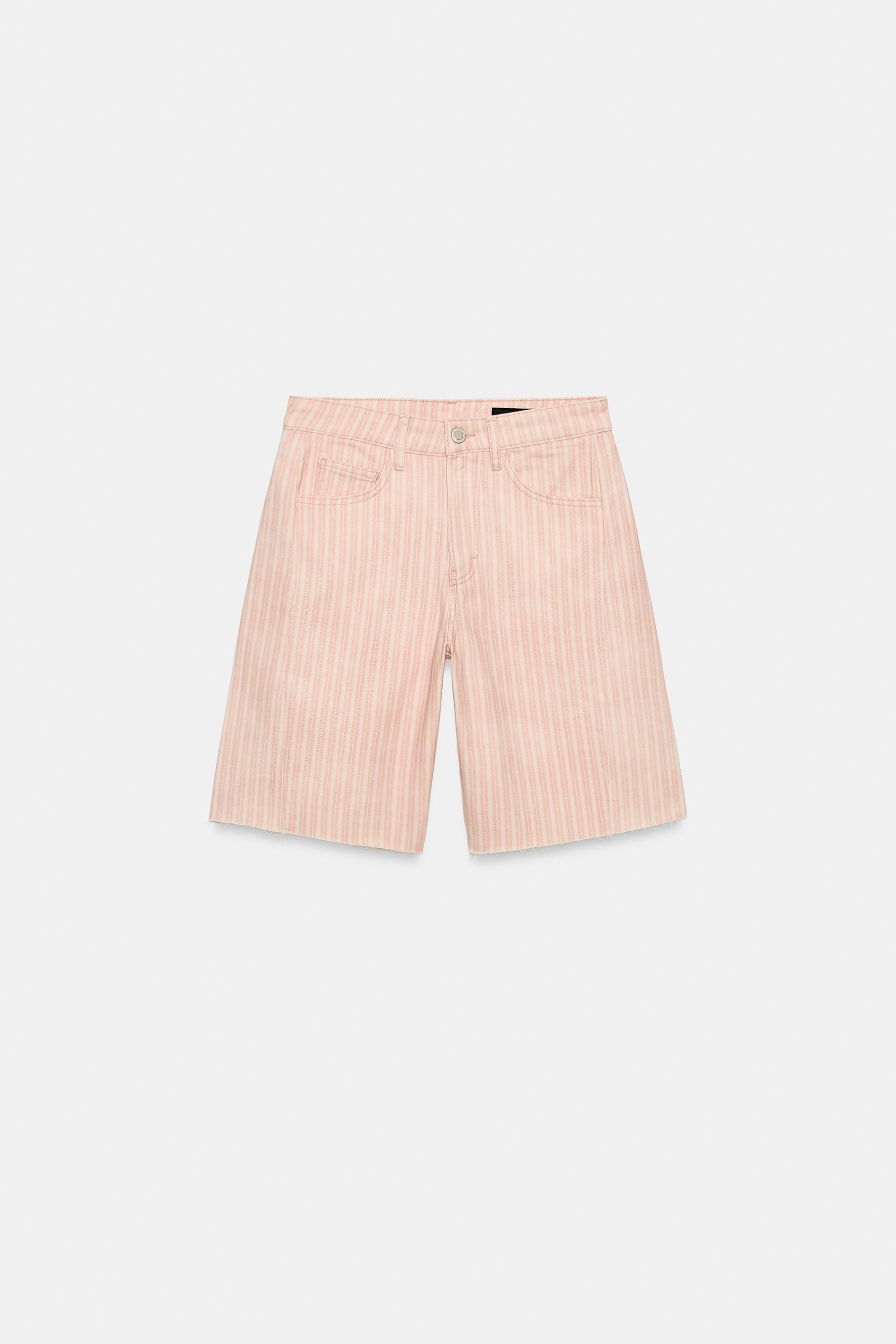ZW COLLECTION RELAXED FIT MID-WAIST DENIM BERMUDA SHORTS | Zara US