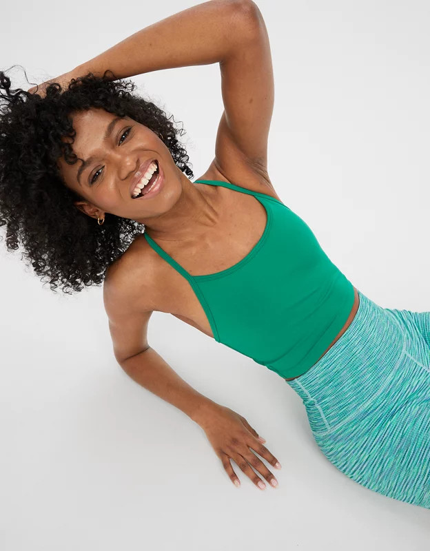OFFLINE By Aerie The Hugger Longline Racerback Sports Bra | American Eagle Outfitters (US & CA)