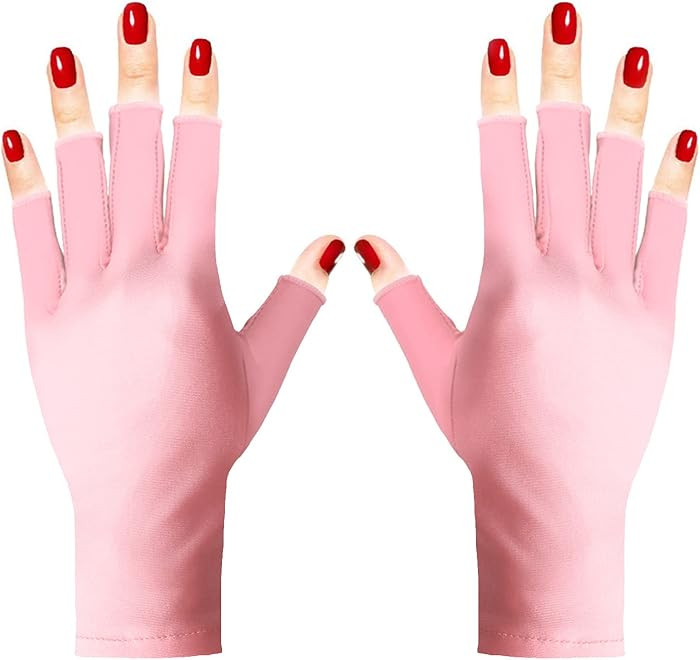 Pimoys Anti UV Gloves for Nail Lamp Light Manicure Gloves UPF50+ UV Protection Gloves Fingerless ... | Amazon (US)