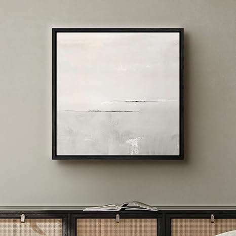 SIGNWIN Framed Canvas Print Wall Art Watercolor Pastel Gray Abstract Landscape Nature Shapes Illu... | Amazon (US)