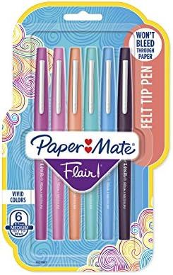 Paper Mate Flair Felt Tip Pens, Medium Point, Limited Edition Candy Pop Pack, Pack of 6 (1979425) | Amazon (US)