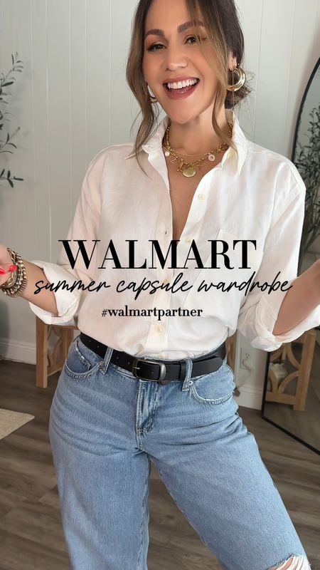 Building a summer capsule wardrobe just got easier! @walmartfashion #walmartpartner #walmartfashion 

Let me know what pieces you can’t live without in the comments below 🤌🏻 My go-to will always be a button up and trousers👏👏✨

Sizing info:
Look 1
Linen button  down / small
Light Wash denim / 2
Look 2
Stripe button down / small 
White shorts / small 
Look 3
Bermuda shorts / smalll 
Linen vest / medium 
Look 4
Linen blazer / large 
Linen trousers / 2
Look 5
Dress / small 

#LTKxWalmart #LTKStyleTip #LTKFindsUnder50