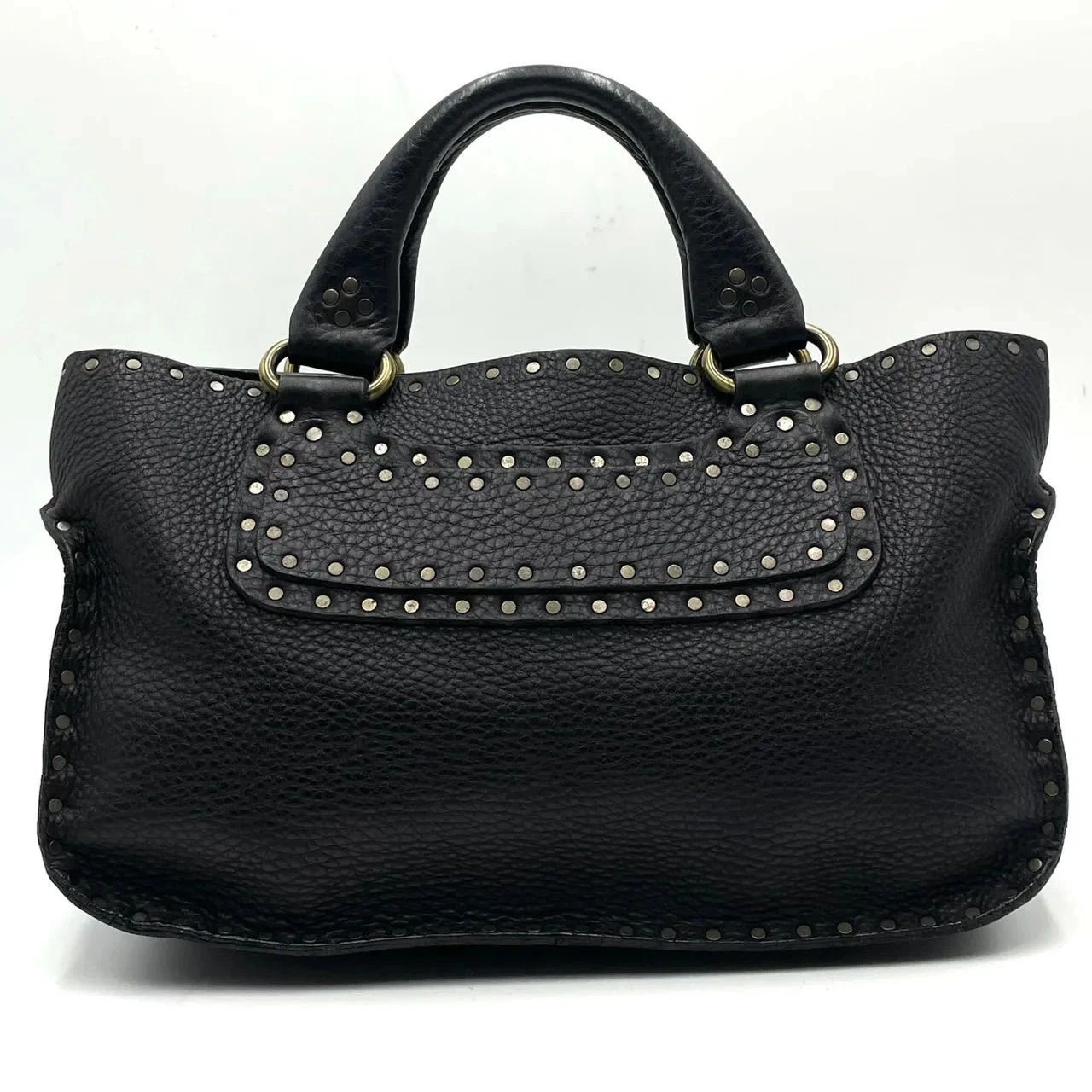 CELINE Boogie Bag Studded Black Leather Handbag Tote Preowned Authentic | eBay | eBay US