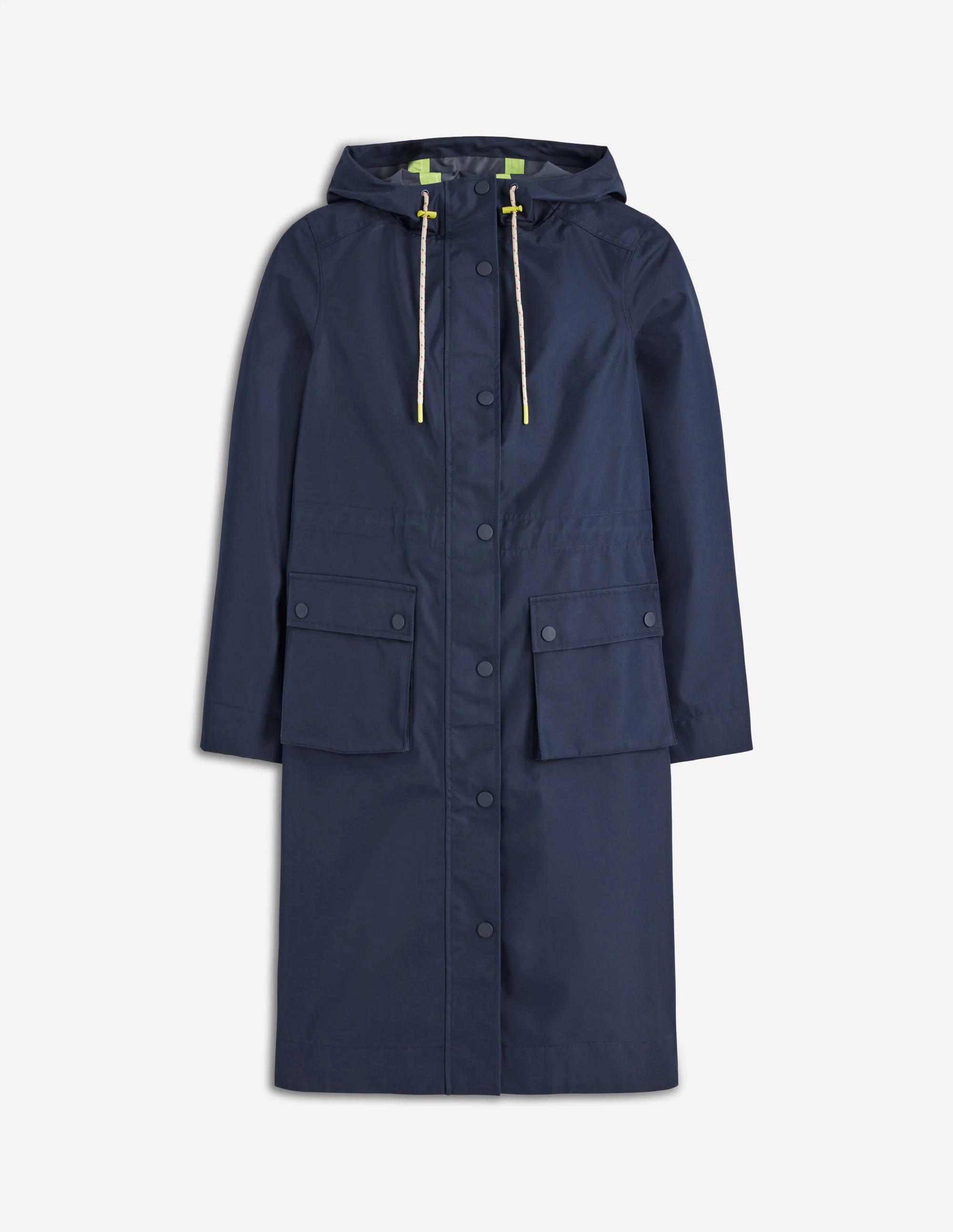 Longline Rain Mac-Navy Colourblock | Boden UK