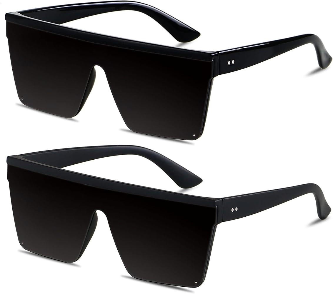 LYZOIT Square Oversized Sunglasses for Women Men Big Flat Top Fashion Shield Large UV Protection ... | Amazon (US)