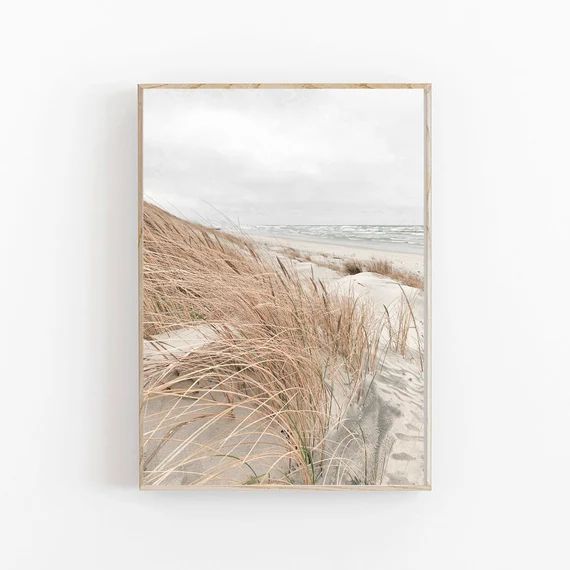 Beach Print Coastal Printable Art Dried Grass Print Modern - Etsy | Etsy (US)
