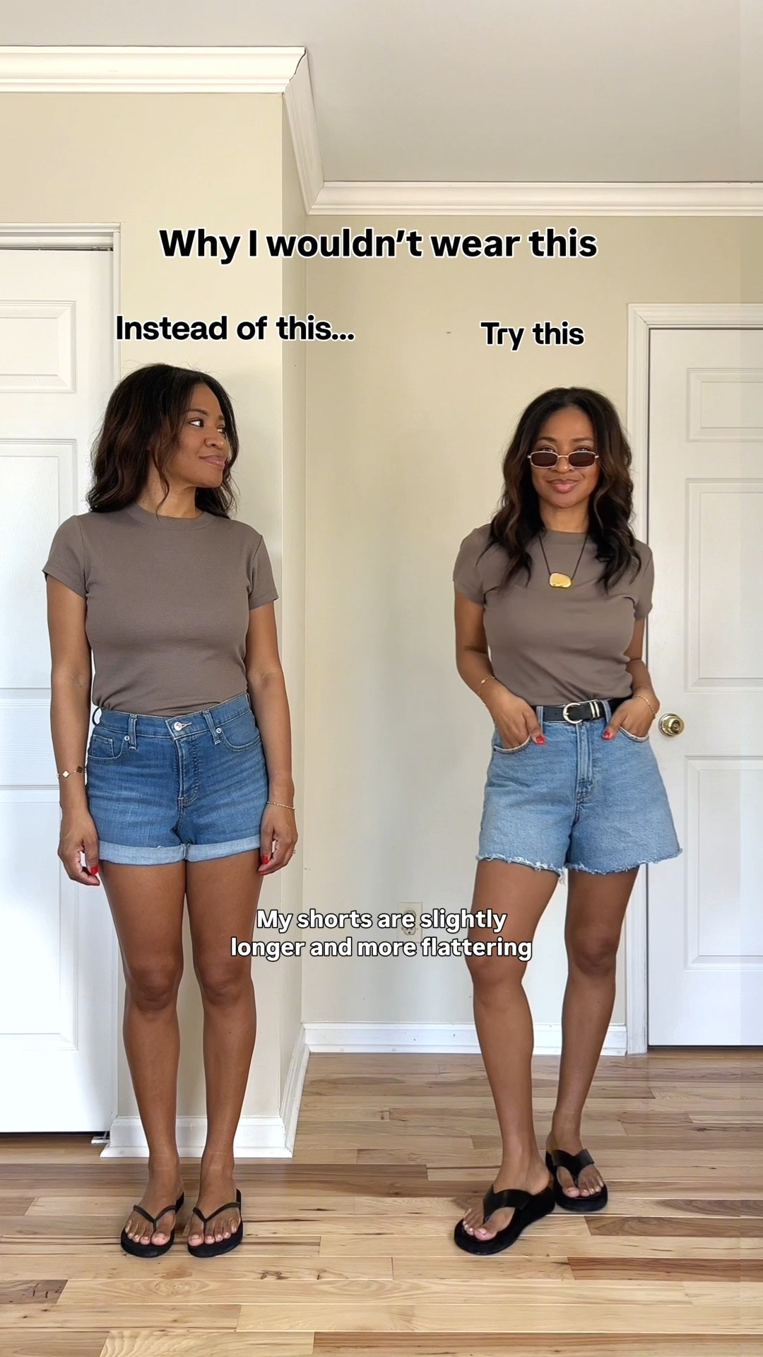 Wearing a small in the top. Wearing a size 27 regular in the second pair of denim shorts which are from the “Curve Love” sizing range. I am also linking the regular sizing range. The Curve love gives me more room in the hips which is why I prefer it more. My sandals are from Revolve and they’re true to size but I’m also linking similar ones at a lower price point  

#LTKootd #LTKOver40 #LTKgrwm