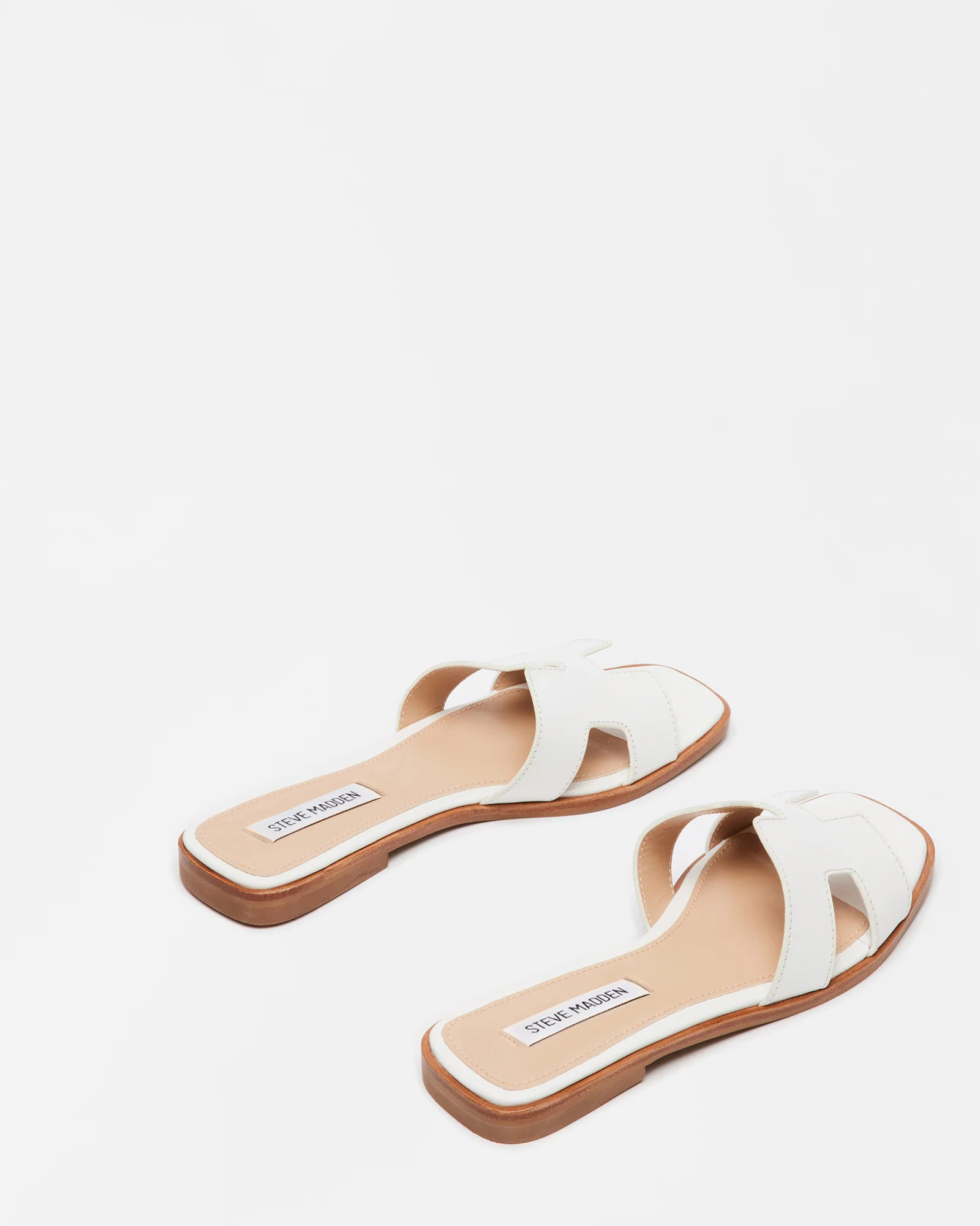 HADYN White Leather Sandal | Women's Designer Sandals | Steve Madden (US)