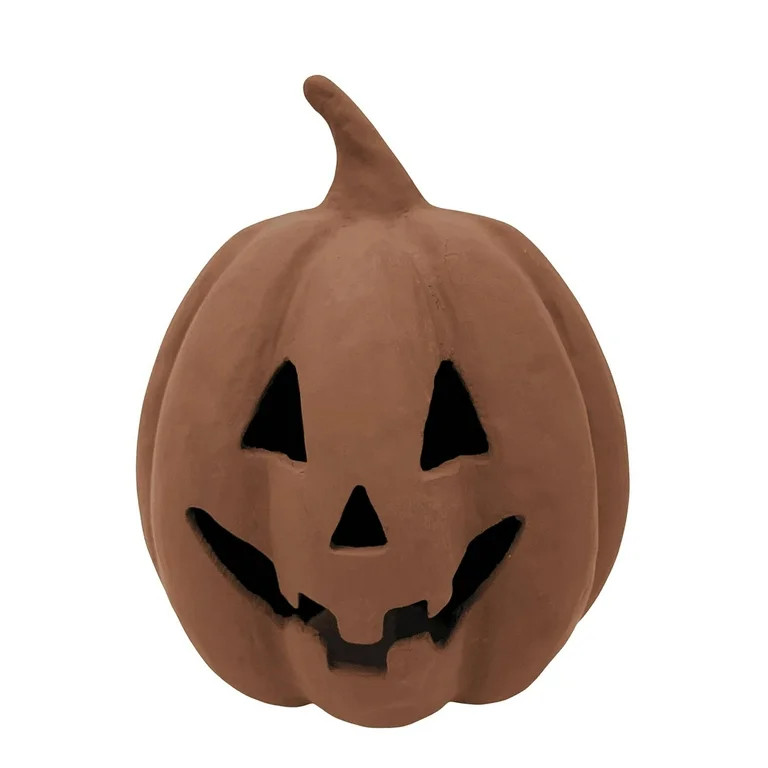 Paper Mache Brown Pumpkin Decor, 4.72" Height, Harvest by QYXQPYO 1 Pack - Walmart.com | Walmart (US)