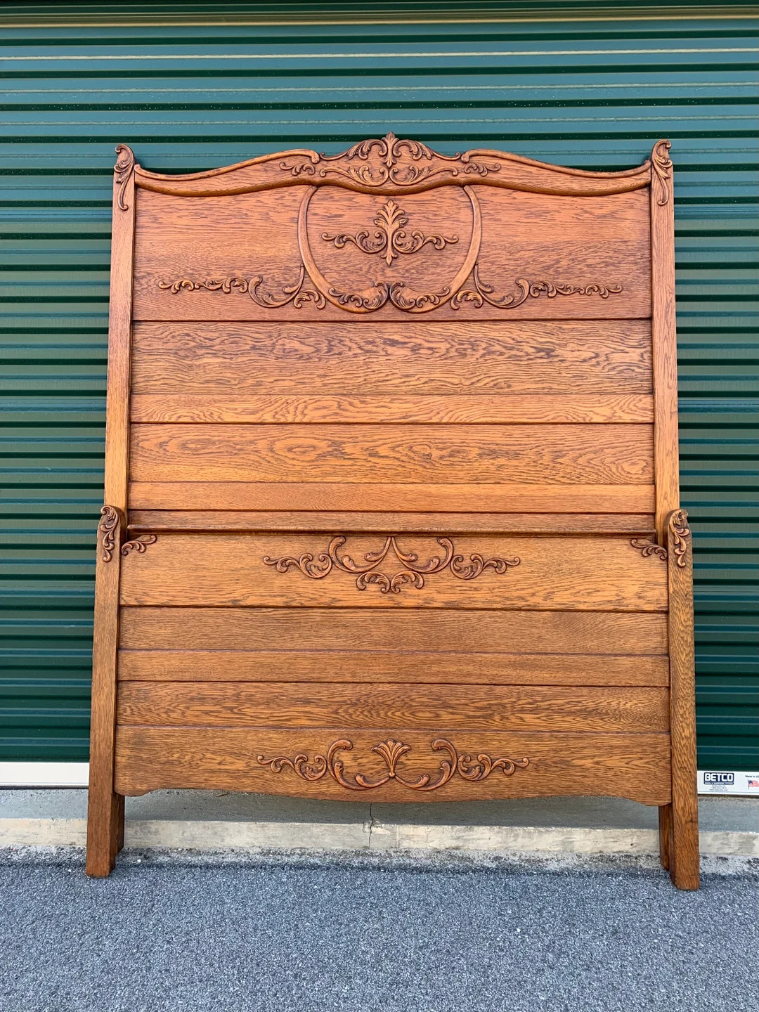 Antique Queen Size Tiger Oak Fancy Bed Frame - Etsy | Etsy (US)