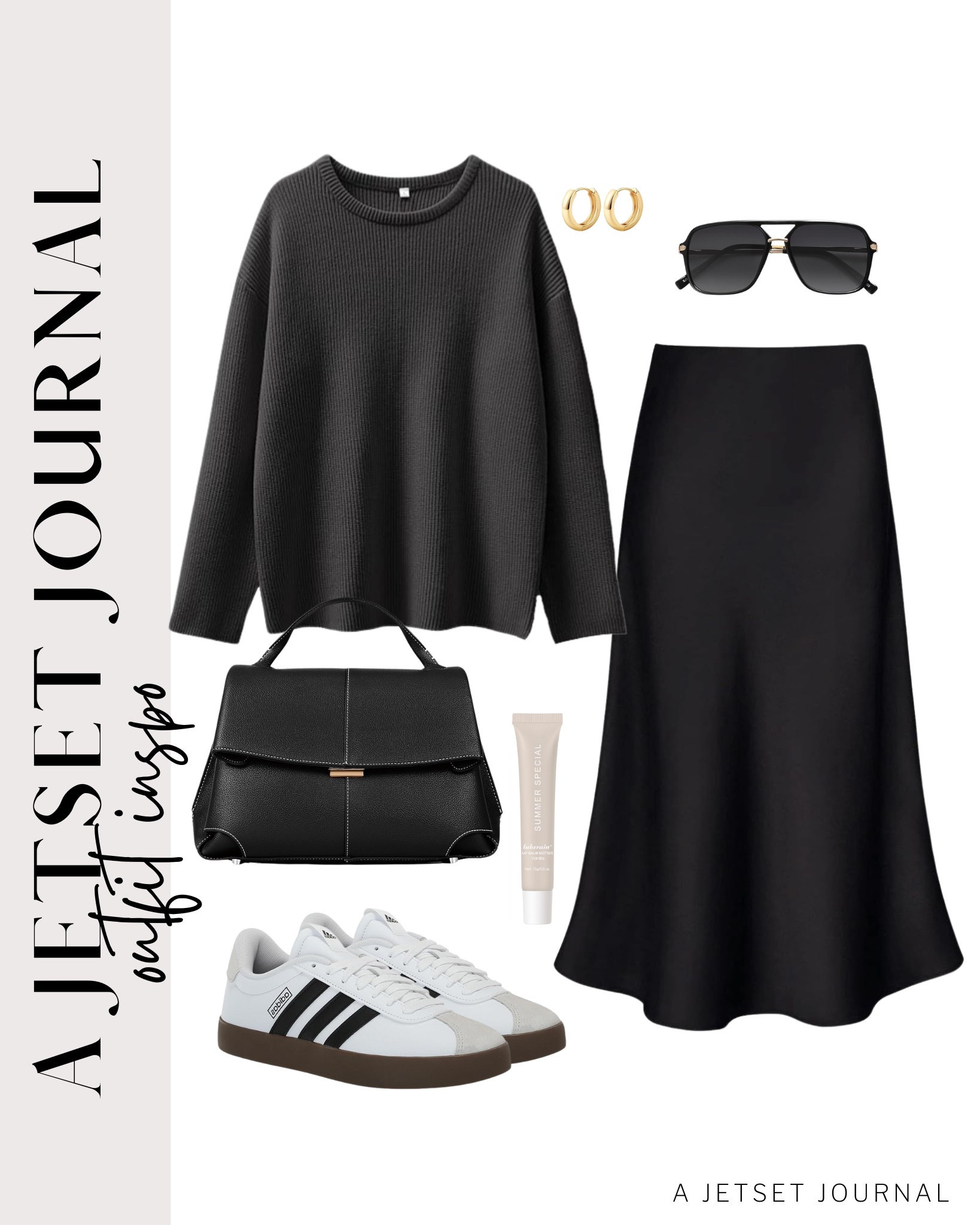 A satin midi skirt is on trend these days! Here's a way you can style it with a long-sleeve sweater and sneakers!
chunky hoop earrings, gold jewelry, makeup favorite, fashion finds, spring fashion, casual look, amazon style, affordable finds, outfit idea, wardrobe refresh, trendy look

#LTKU #LTKSeasonal #LTKStyleTip