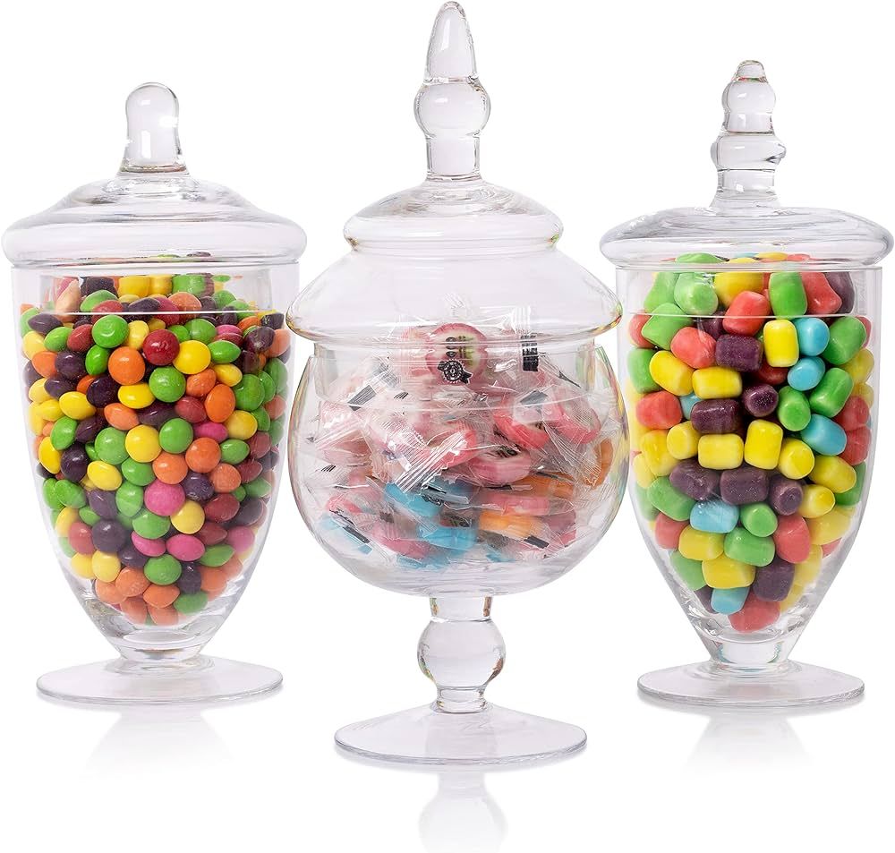 Mantello Apothecary Jars with Lids- Small Apothecary Jars, Candy Jars for Candy Buffet, 20 oz., 2... | Amazon (US)