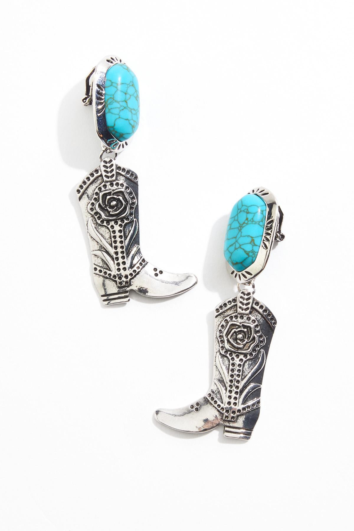 Turquoise Boot Clip- On Earrings | Cato Fashions