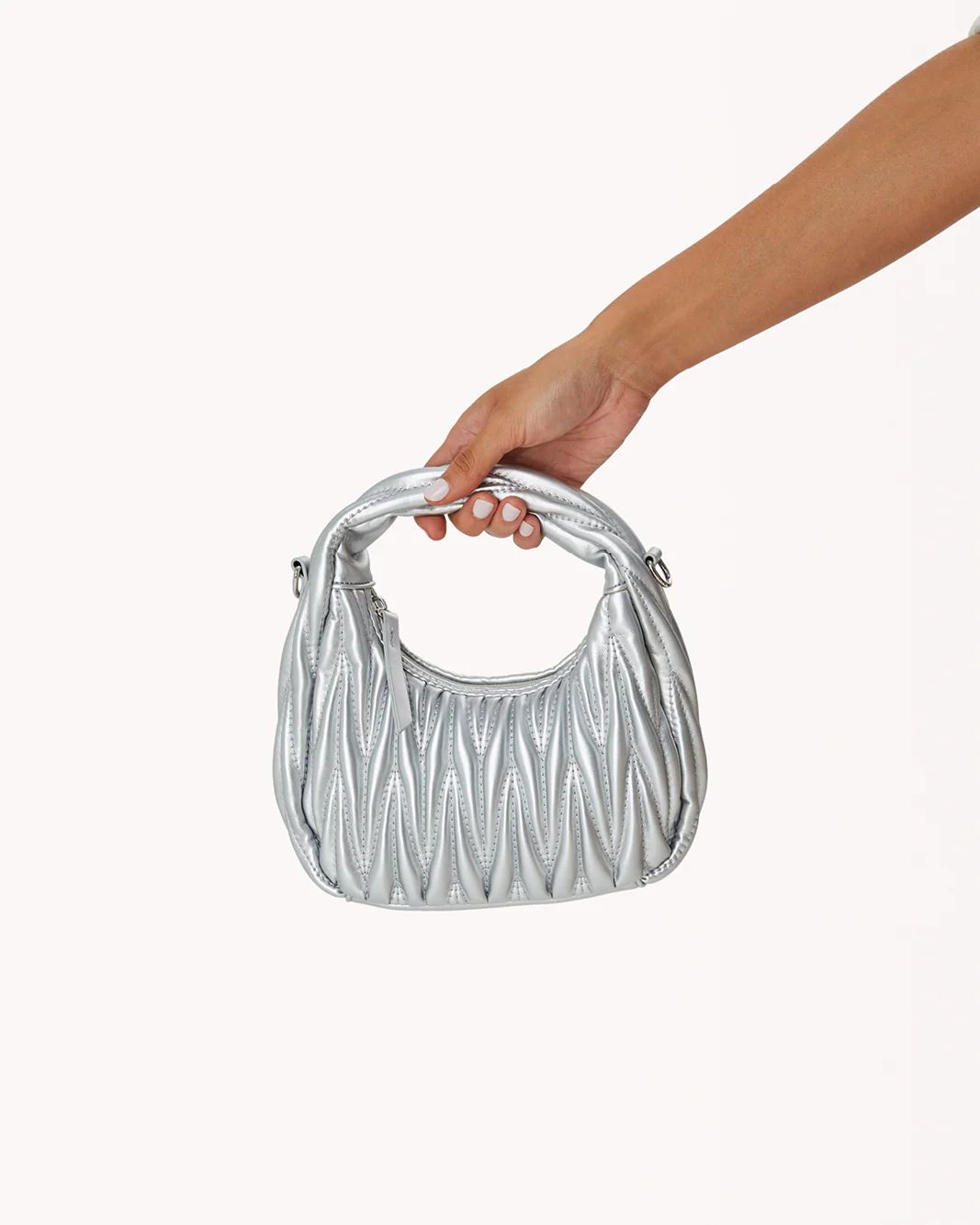 MORGAN HANDLE BAG - SILVER QUILTED | Billini (ANZ)