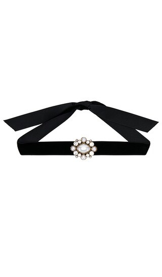 Beverly Ribbon Tie in Gold Pearl | Revolve Clothing (Global)