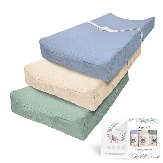 Beavtaens Muslin Changing Pad Cover, Solid Color, 100% Cotton, Washable, 3-Pack, for 0-2 Years In... | Walmart (US)