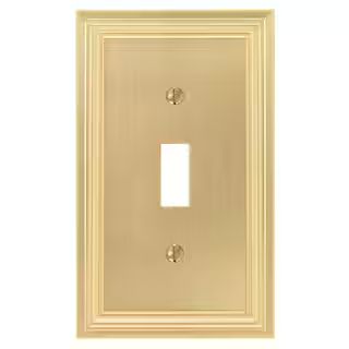 Hallcrest 1 Gang Toggle Metal Wall Plate - Satin Brass | The Home Depot